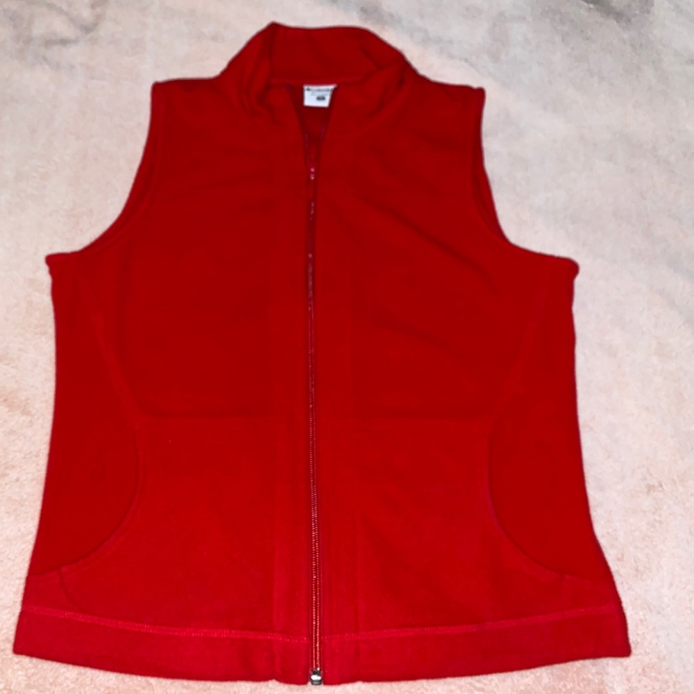 Women's Red Columbia Vest With Pockets